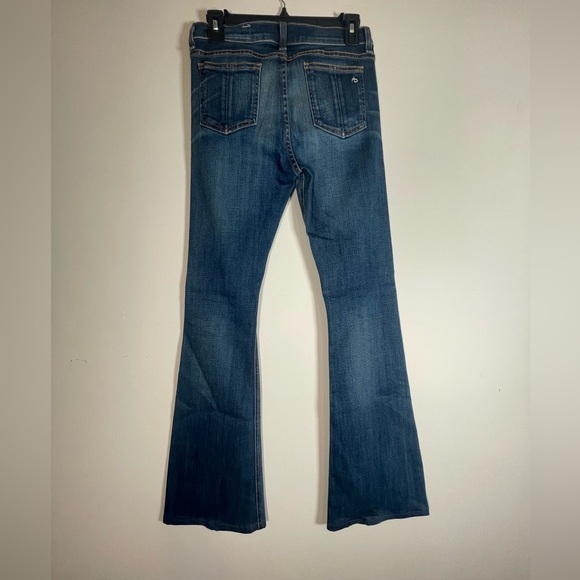 RAG & BONE Beckett 10 Inch Bell Flare Distressed Jeans Blue Women’s Sz 27 Boho - Picture 6 of 14